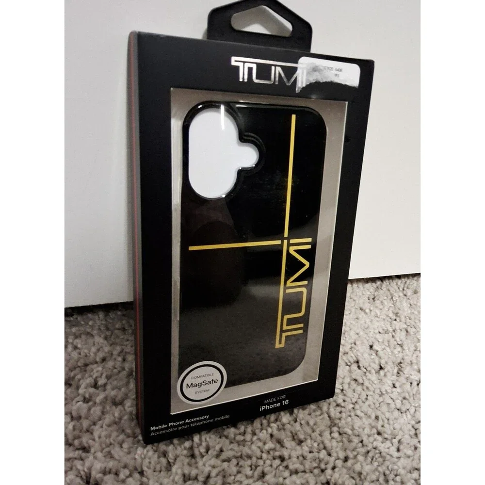 Tumi iPhone 16 MagSafe Wireless Charging Black/Yellow Cellphone Case Brand New